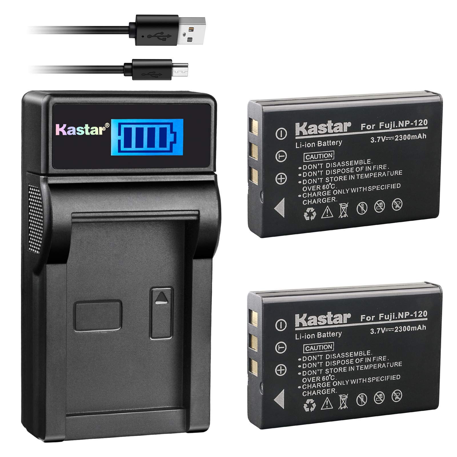 Amazon.com : Kastar Battery (X2) & Slim LCD Charger for Fujifilm